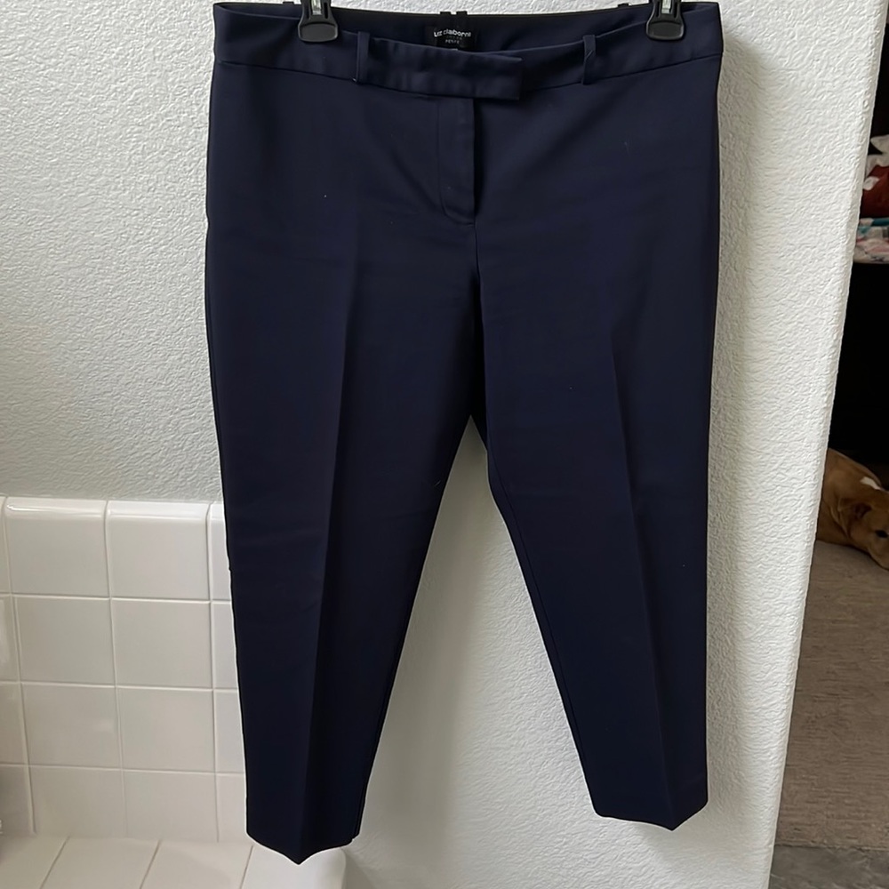 Liz Claiborne Navy Straight-Leg Pants